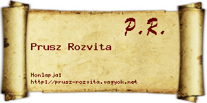 Prusz Rozvita névjegykártya